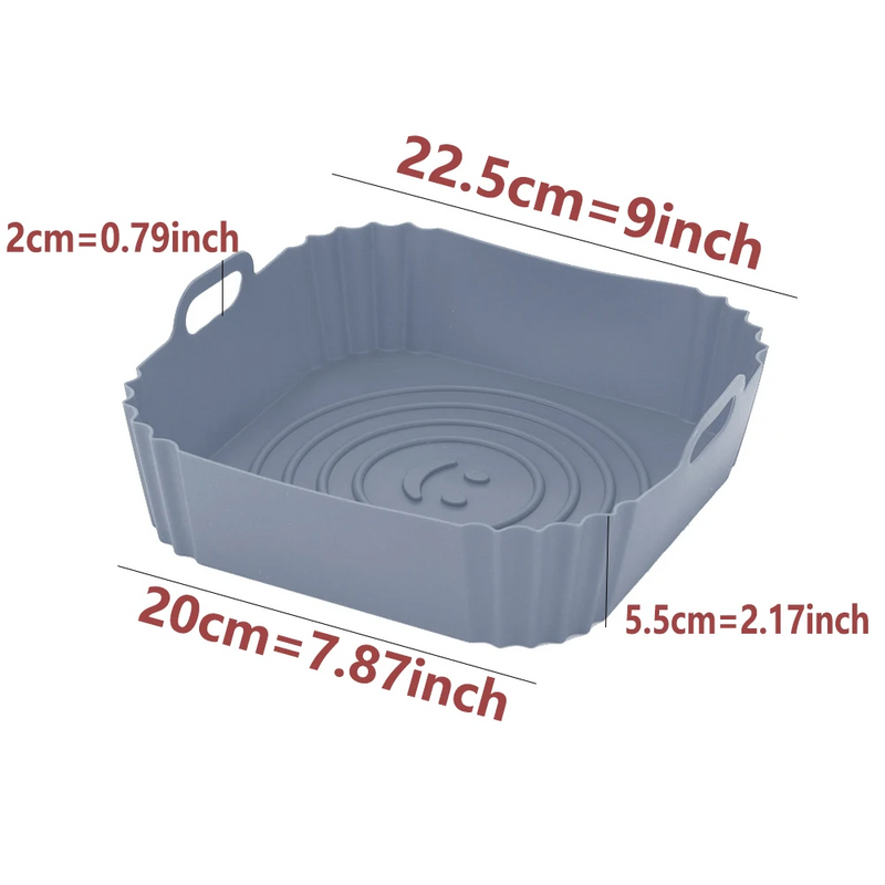 Moldes de silicona para freidora de aire redonda de repuesto, horno, bandeja para asar pollo, frito, cesta, freidora de aire, bandeja de silicona, accesorios de cocina