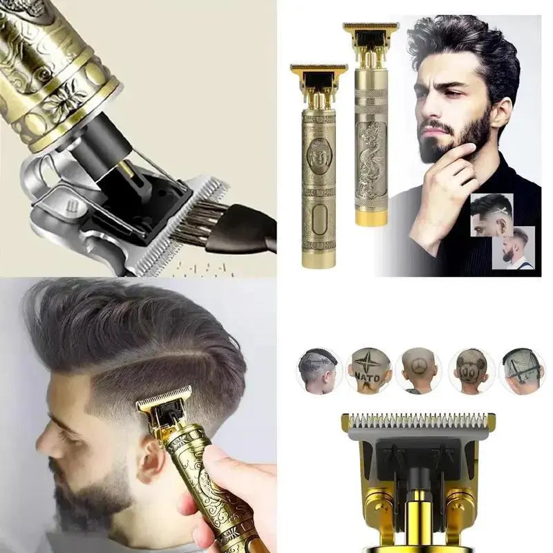 Cortadora de pelo eléctrica profesional para hombre, diseño aleatorio, párrafo de barba