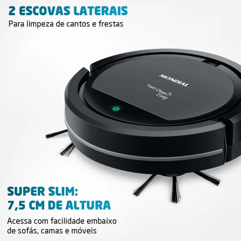 Robô Aspirador de Pó Fast Clean Easy Bivolt Rb 08 Mondial 68088-01 Vacuum Cleaner