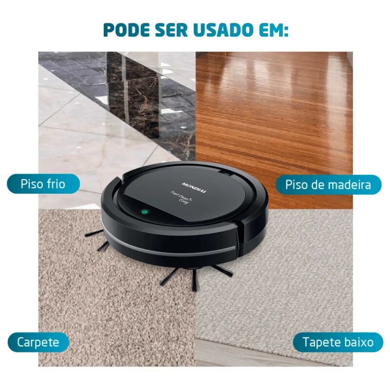 Robô Aspirador de Pó Fast Clean Easy Bivolt Rb 08 Mondial 68088-01 Vacuum Cleaner