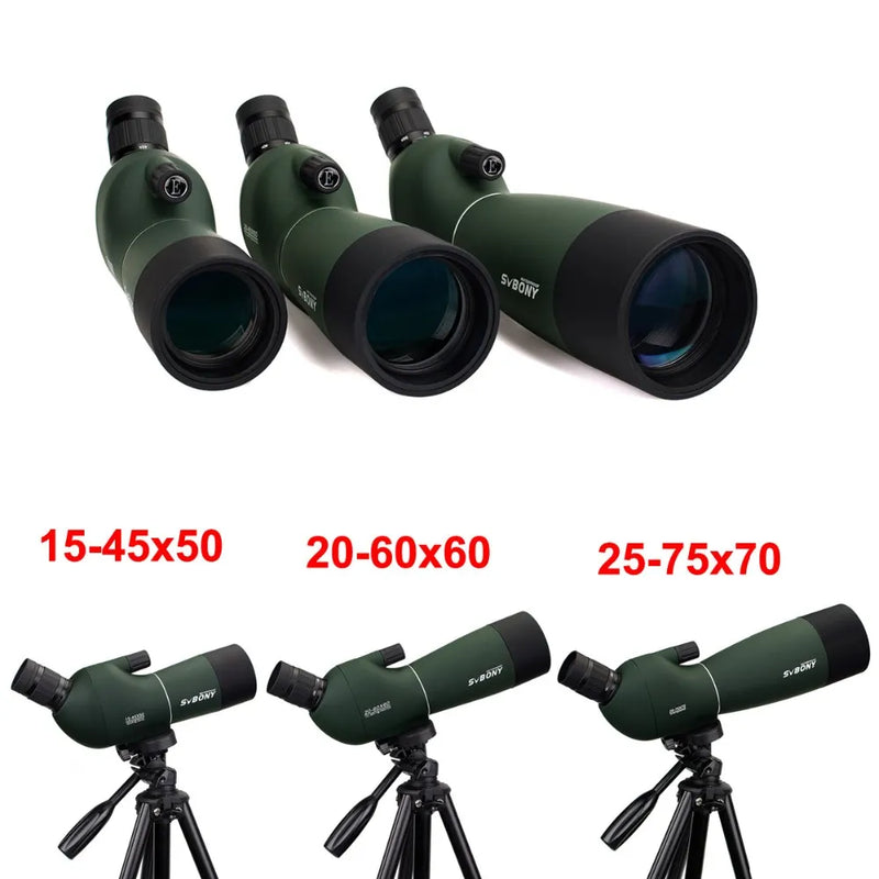 Telescópio Luneta Poderoso Impermeável,Longo Alcance Porro,Prisma Para Tiro,Equipamentos de Camping SVBONY SV28 50/60/70/80 Spotting Scope Zoom