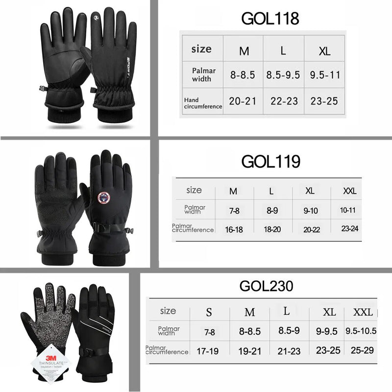 Guantes polares impermeables para hombre, dedos completos, antideslizantes, cálidos, deportes al aire libre, correr, motocicleta, esquí, ciclismo, invierno