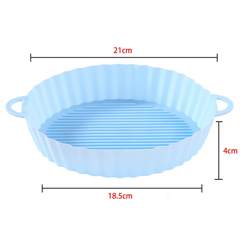 Moldes de silicona para freidora de aire redonda de repuesto, horno, bandeja para asar pollo, frito, cesta, freidora de aire, bandeja de silicona, accesorios de cocina