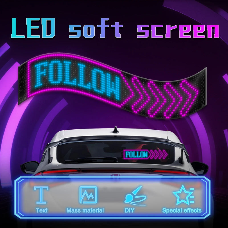 Led Para Carro e Painel de Loja. Matrix Pixel-Painel de Iluminação Grafite Rolagem de Placa de Texto Brisa Tela de Publicidade Bluetooth Controle App