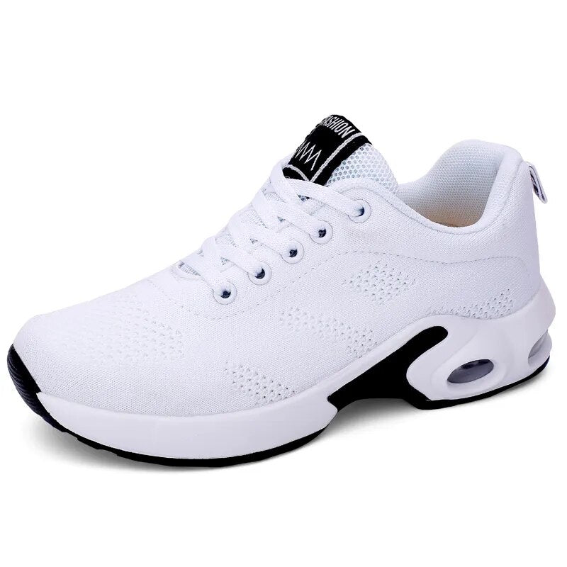 Zapatillas deportivas para mujer/mujer blanco de primavera zapatillas informales transpirables zapatos para correr con colchón de aire transpirables de verano