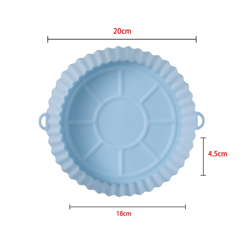 Moldes de silicona para freidora de aire redonda de repuesto, horno, bandeja para asar pollo, frito, cesta, freidora de aire, bandeja de silicona, accesorios de cocina