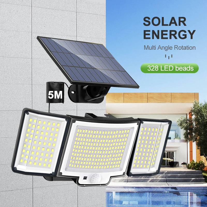 Refletor Luminária Luzes Solar ao Ar Livre 238/328/346 Led Luzes de Segurança Movidas a Energia Solar Lâmpada de Parede ip65 À Prova Dip65 Água Sensor Movimento Luz Rua, Jardim