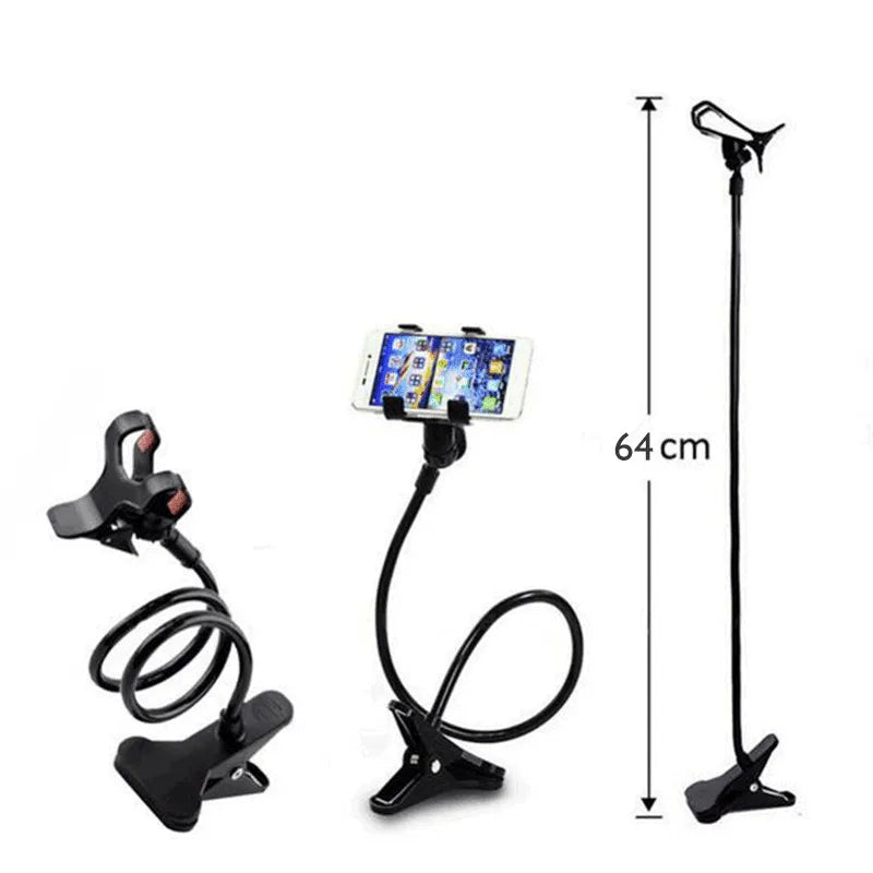 Soporte universal para teléfono inteligente, abrazadera de 60 cm, clip de garra, varilla flexible, soporte con bisagras, ajustable a 360°, soporte perezoso