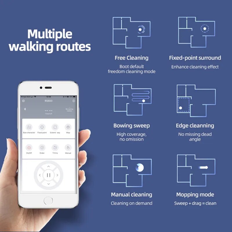 Robot aspirador con Control remoto inteligente, planificación en seco y húmedo, barredora eléctrica, estación de carga, nuevo