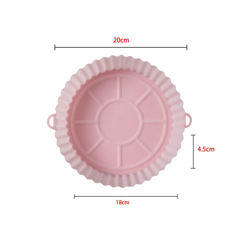 Moldes de silicona para freidora de aire redonda de repuesto, horno, bandeja para asar pollo, frito, cesta, freidora de aire, bandeja de silicona, accesorios de cocina