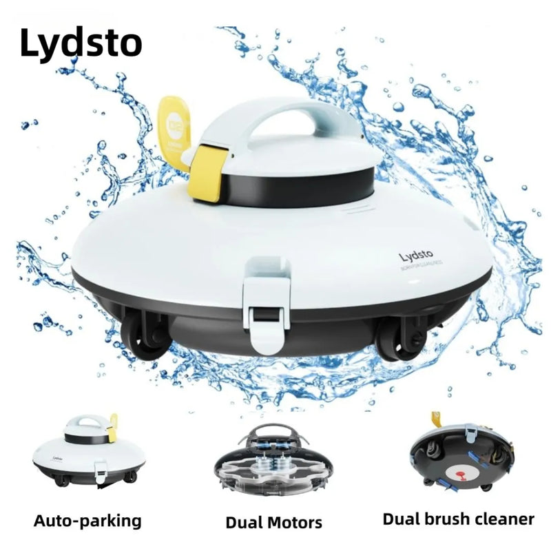 Robô Aspirador de Piscina Automático, Robótico Sem Fio, Wireless, Limpador de Piscina, Estacionamento Automático- Lydisto