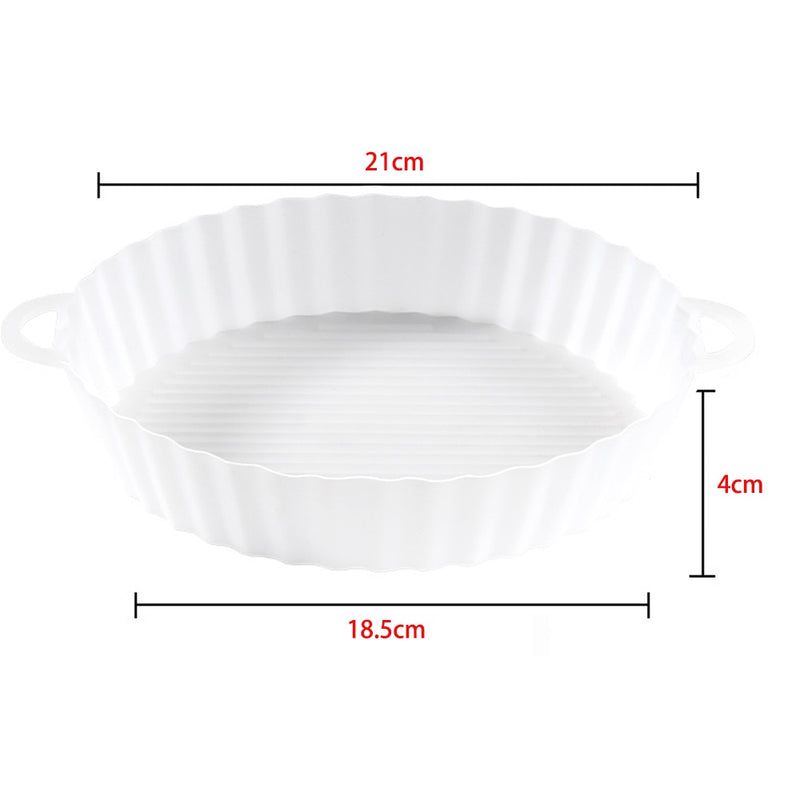 Moldes de silicona para freidora de aire redonda de repuesto, horno, bandeja para asar pollo, frito, cesta, freidora de aire, bandeja de silicona, accesorios de cocina