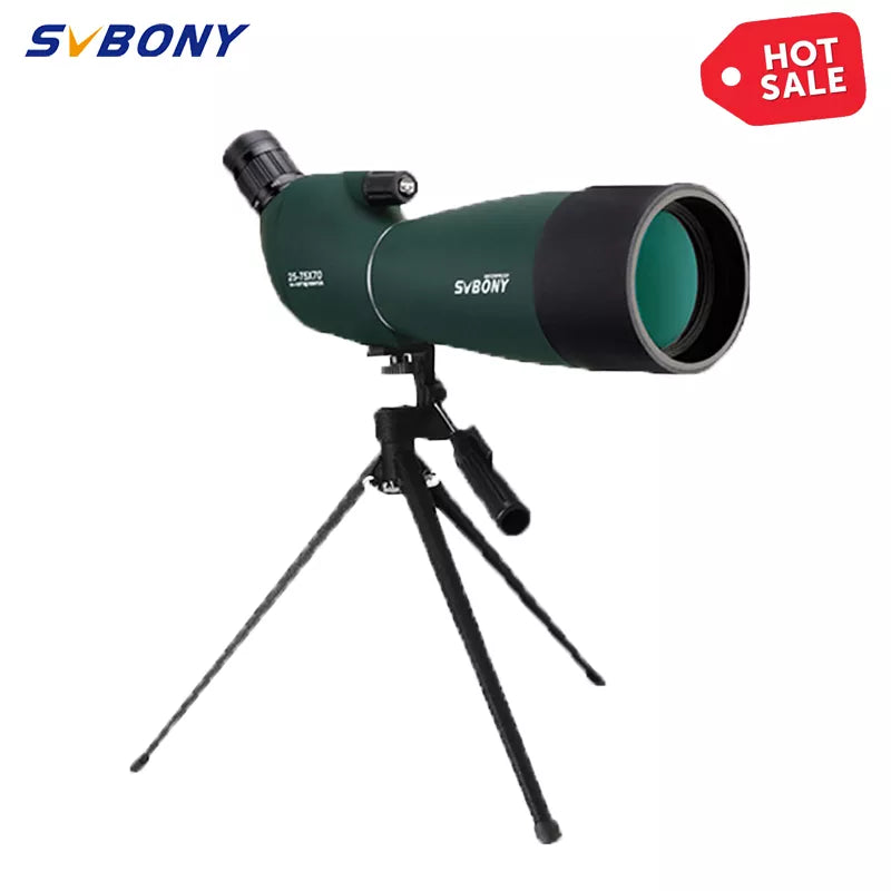 Telescópio Luneta Poderoso Impermeável,Longo Alcance Porro,Prisma Para Tiro,Equipamentos de Camping SVBONY SV28 50/60/70/80 Spotting Scope Zoom