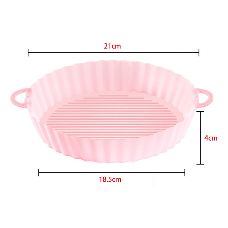 Moldes de silicona para freidora de aire redonda de repuesto, horno, bandeja para asar pollo, frito, cesta, freidora de aire, bandeja de silicona, accesorios de cocina