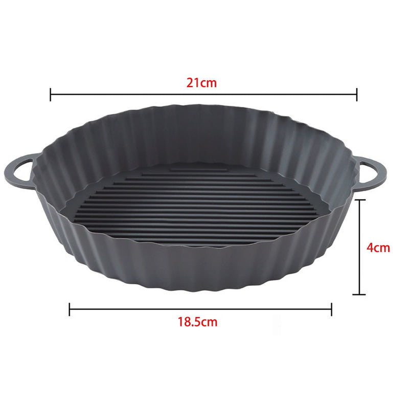 Formas de Silicone Para Air Fryer Fritadeiras de Ar Redondas E Quadradas Para Substituição, Forno, Bandeja Para Assar Frango, Frito, Cesta, Fritadeira a Ar, Panela de Silicone, Acessórios de Cozinha