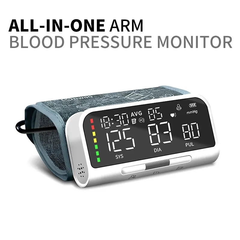 Aparelho Monitor de Pressão Arterial, Digital Braço Tensiômetro, Manguito Portátil, Pulso Irregular, Freqüência Cardíaca, Esfigmomanômetro, Baumanômetro, Recarregavel USB Médico