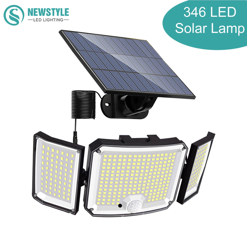 Refletor Luminária Luzes Solar ao Ar Livre 238/328/346 Led Luzes de Segurança Movidas a Energia Solar Lâmpada de Parede ip65 À Prova Dip65 Água Sensor Movimento Luz Rua, Jardim