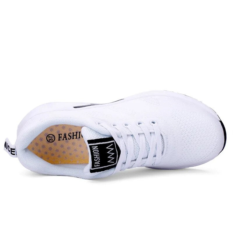 Zapatillas deportivas para mujer/mujer blanco de primavera zapatillas informales transpirables zapatos para correr con colchón de aire transpirables de verano