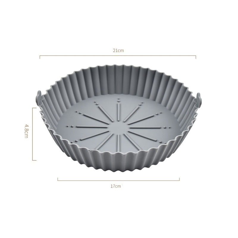 Moldes de silicona para freidora de aire redonda de repuesto, horno, bandeja para asar pollo, frito, cesta, freidora de aire, bandeja de silicona, accesorios de cocina