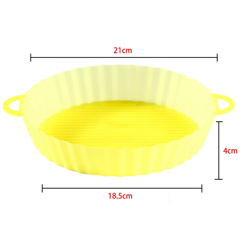 Moldes de silicona para freidora de aire redonda de repuesto, horno, bandeja para asar pollo, frito, cesta, freidora de aire, bandeja de silicona, accesorios de cocina