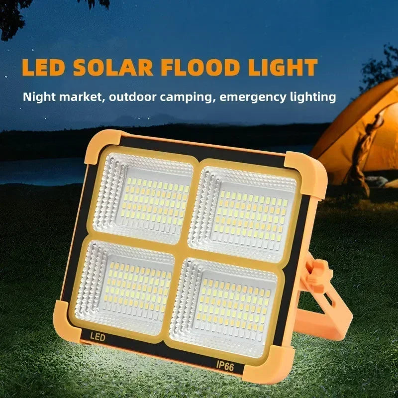 Refletor Luminária Luz de Led 2000/5000W LED Holofote Solar Recarregável Iluminação de Emergência Acampamento Ao Ar Livre Lâmpada Portátil Holofote À Prova D 'Água Quente