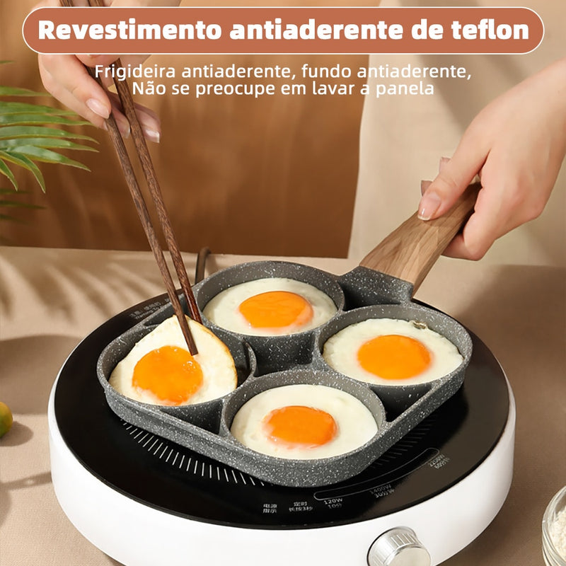 Sartén de 2/4 orificios, sartén para tortilla espesa, antiadherente, tortitas, filetes, huevos, jamón, sartenes para desayuno