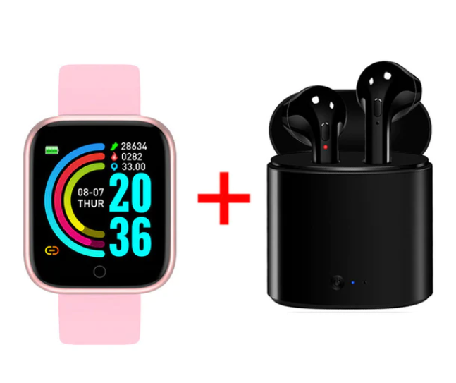 Relógio Smartwatch D20 + Fone Bluetooth I7S