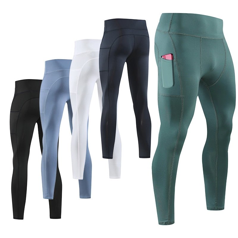 Calça de Compressão Esportiva Secagem Rápida de Corrida Roupa Masculina Apertado, Moletom Lycra, Dry fit, Academia - CompreiAqui