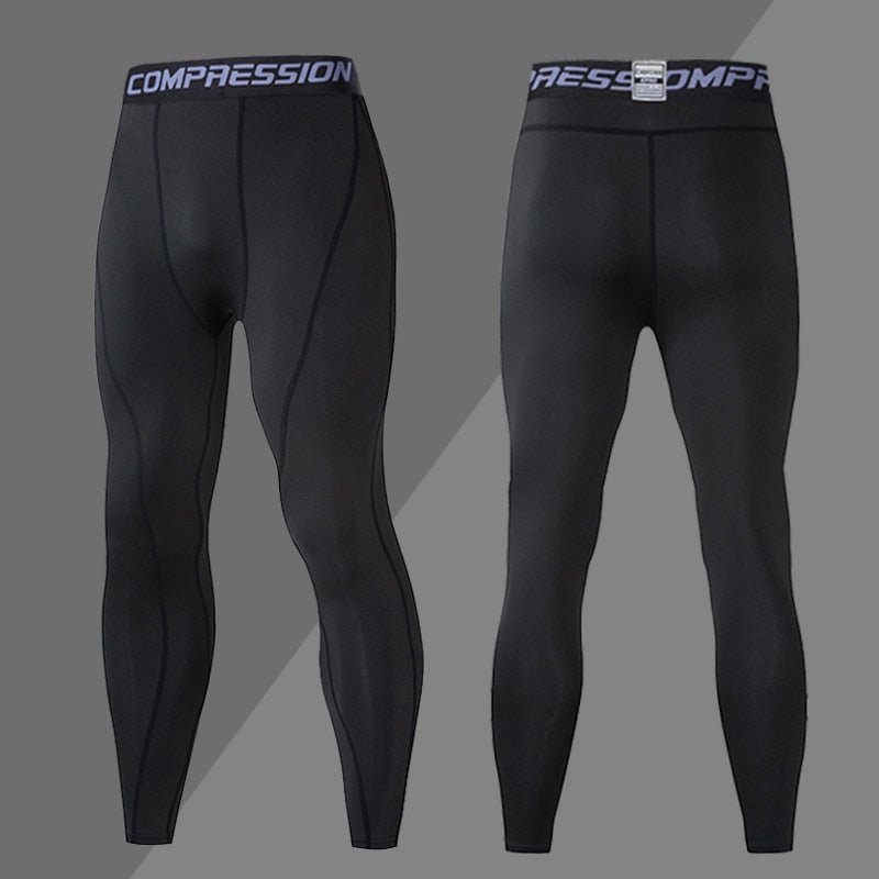 Calça de Compressão Esportiva Secagem Rápida de Corrida Roupa Masculina Apertado, Moletom Lycra, Dry fit, Academia - CompreiAqui