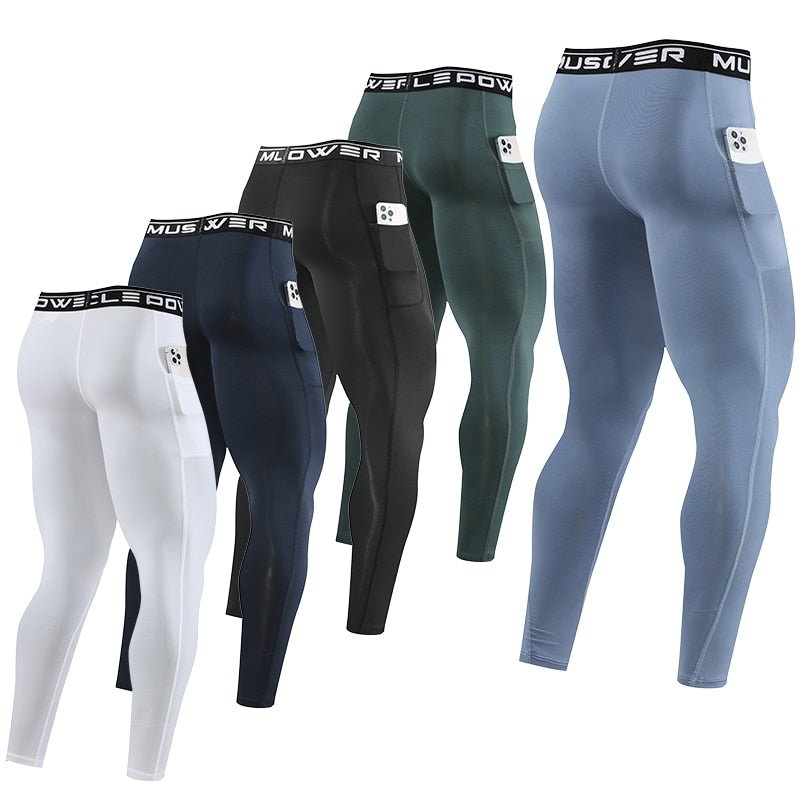 Calça de Compressão Esportiva Secagem Rápida de Corrida Roupa Masculina Apertado, Moletom Lycra, Dry fit, Academia - CompreiAqui