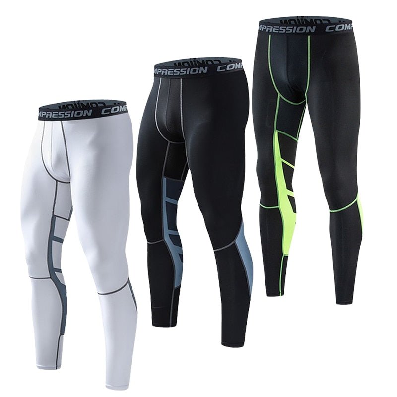 Calça de Compressão Esportiva Secagem Rápida de Corrida Roupa Masculina Apertado, Moletom Lycra, Dry fit, Academia - CompreiAqui