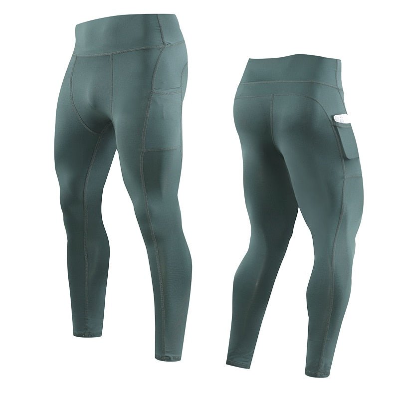 Calça de Compressão Esportiva Secagem Rápida de Corrida Roupa Masculina Apertado, Moletom Lycra, Dry fit, Academia - CompreiAqui