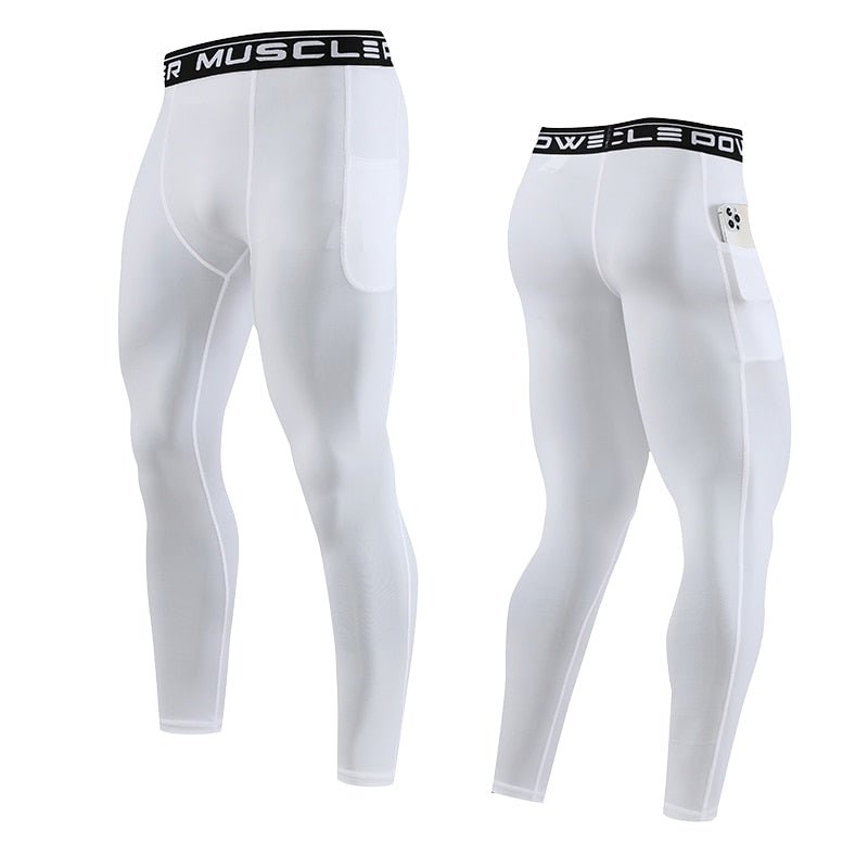 Calça de Compressão Esportiva Secagem Rápida de Corrida Roupa Masculina Apertado, Moletom Lycra, Dry fit, Academia - CompreiAqui