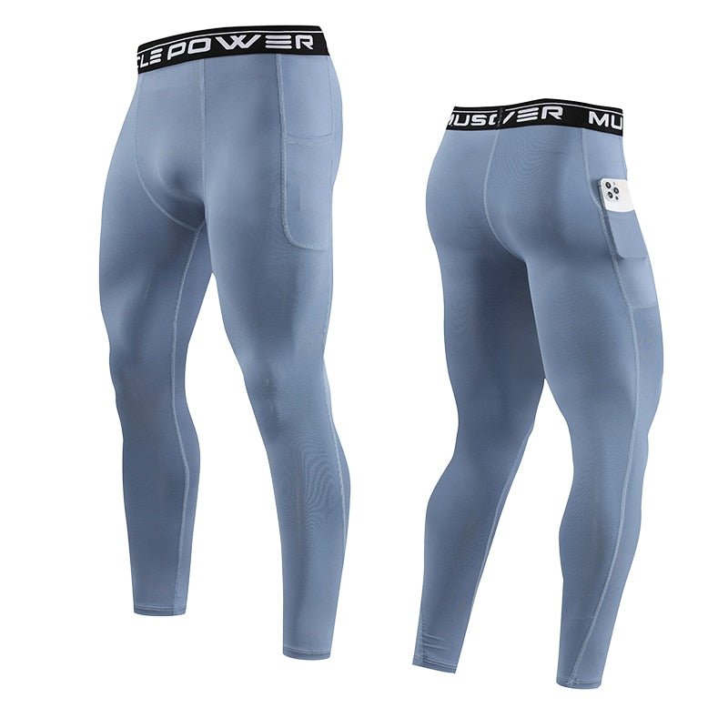 Calça de Compressão Esportiva Secagem Rápida de Corrida Roupa Masculina Apertado, Moletom Lycra, Dry fit, Academia - CompreiAqui