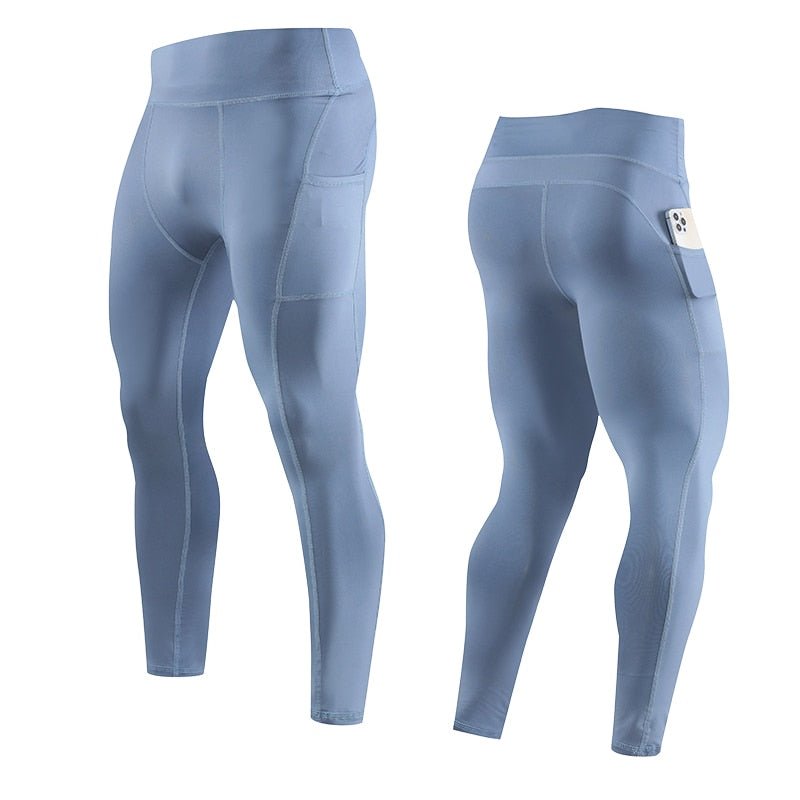 Calça de Compressão Esportiva Secagem Rápida de Corrida Roupa Masculina Apertado, Moletom Lycra, Dry fit, Academia - CompreiAqui