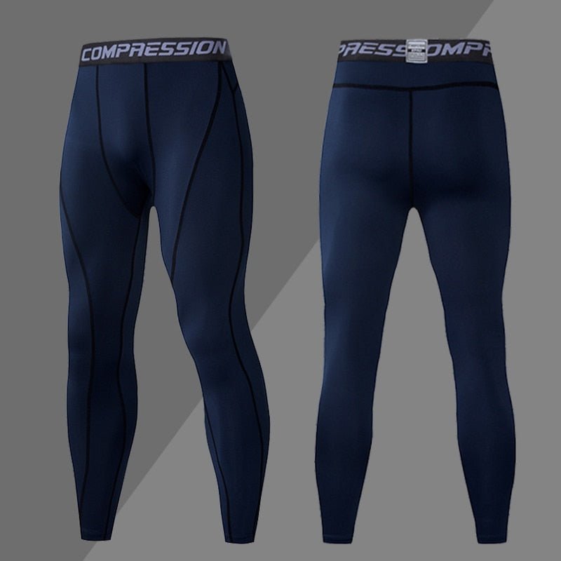 Calça de Compressão Esportiva Secagem Rápida de Corrida Roupa Masculina Apertado, Moletom Lycra, Dry fit, Academia - CompreiAqui