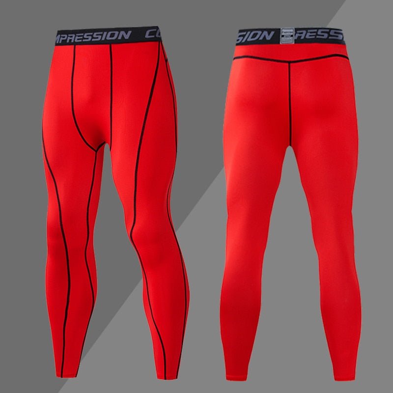 Calça de Compressão Esportiva Secagem Rápida de Corrida Roupa Masculina Apertado, Moletom Lycra, Dry fit, Academia - CompreiAqui