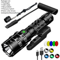 Lanterna de Caça L2 Tocha LED Lanternas Táticas 18650 Lâmpada USB Offset Gun Mount Luz à prova D'água Com Lente Verde/Amarela - CompreiAqui